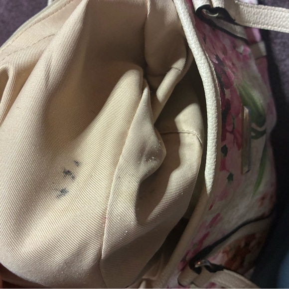 Dana Bachman Vegan Leather Floral Women's Tote Bag Top Snap Interior Zippers - Picture 7 of 7